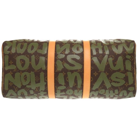 Louis Vuitton Keepall 50 Monogram Graffiti Khaki Boston Bag M92196 LV 0750 LO... - Picture 3 of 8
